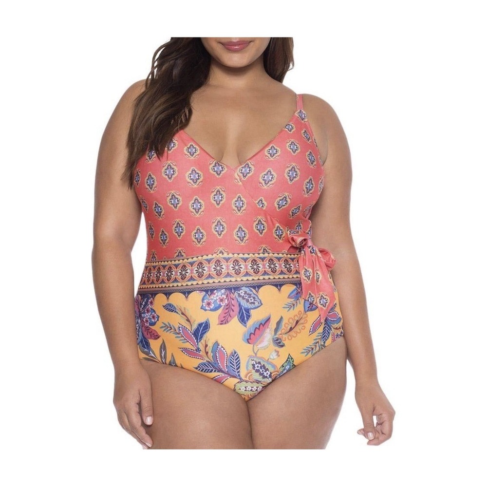BECCA by Rebecca Virtue Tapestry Bloom One-Piece Swimsuit Women's 1X (16/18)